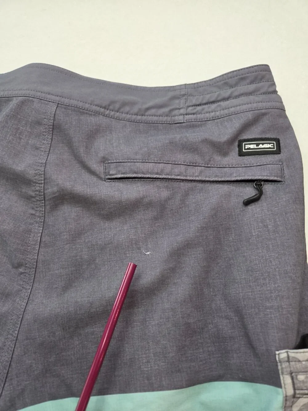 Pelagic High Performance Gray Camo Fishing Board Shorts Men's Size 36